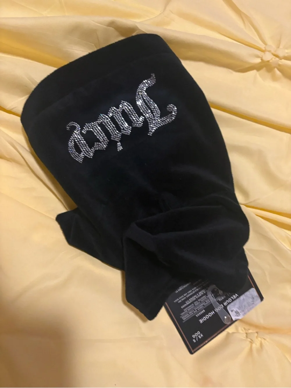 Juicy Couture Black Velour Dog Hoodie
